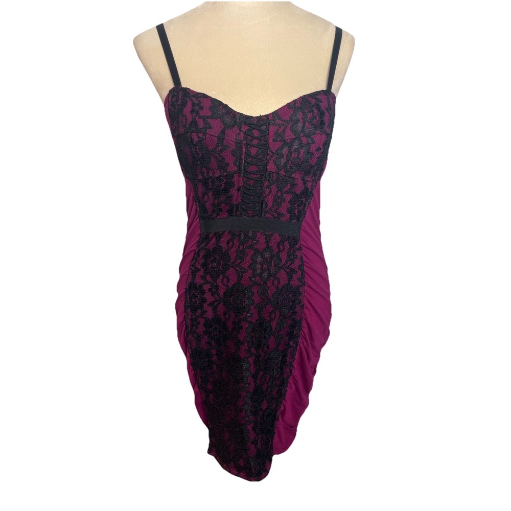 Victoria's Secret Bra Tops Black Lace Bodycon Dress M Dark Romantic Witchy Sexy